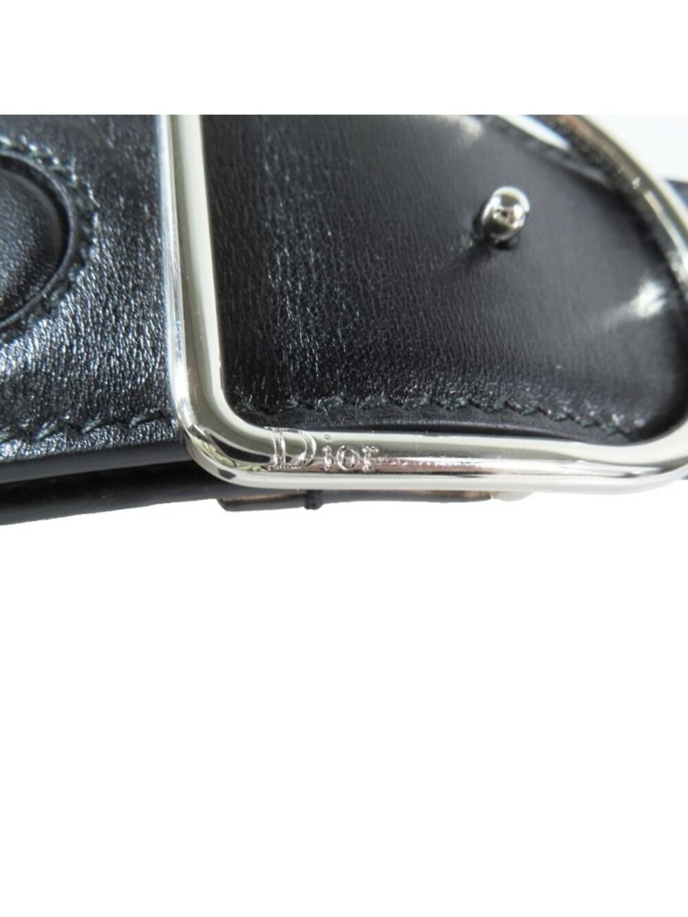 Dior Dlogo Buckle Leather Belt Black Silver - Picture 8 of 8